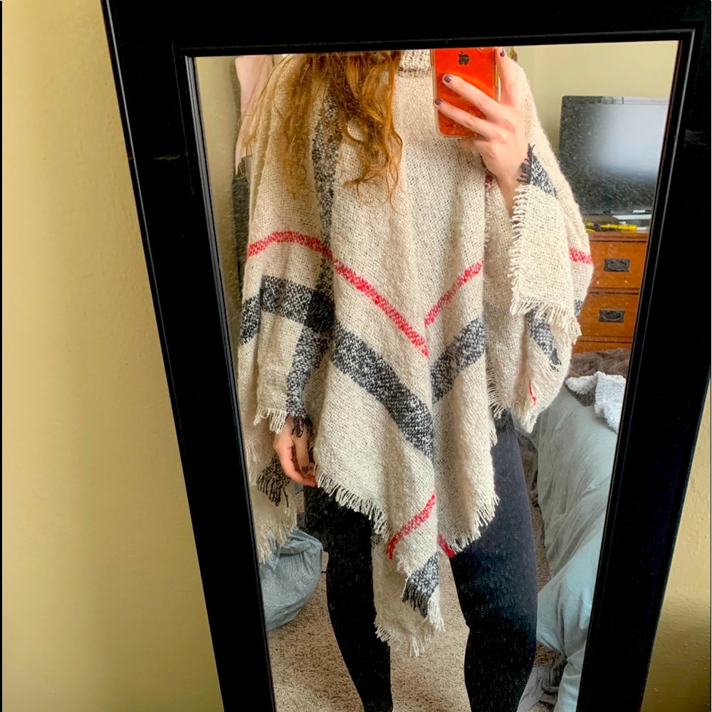 Cute Cowl Neck Poncho Sweater